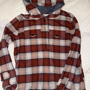 Signature Red and White Plaid Hooded Shirt